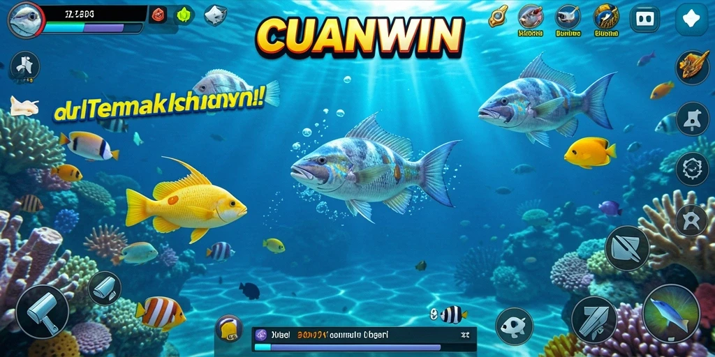Tampilan gameplay CUANWIN dengan aksi tembak ikan yang seru.