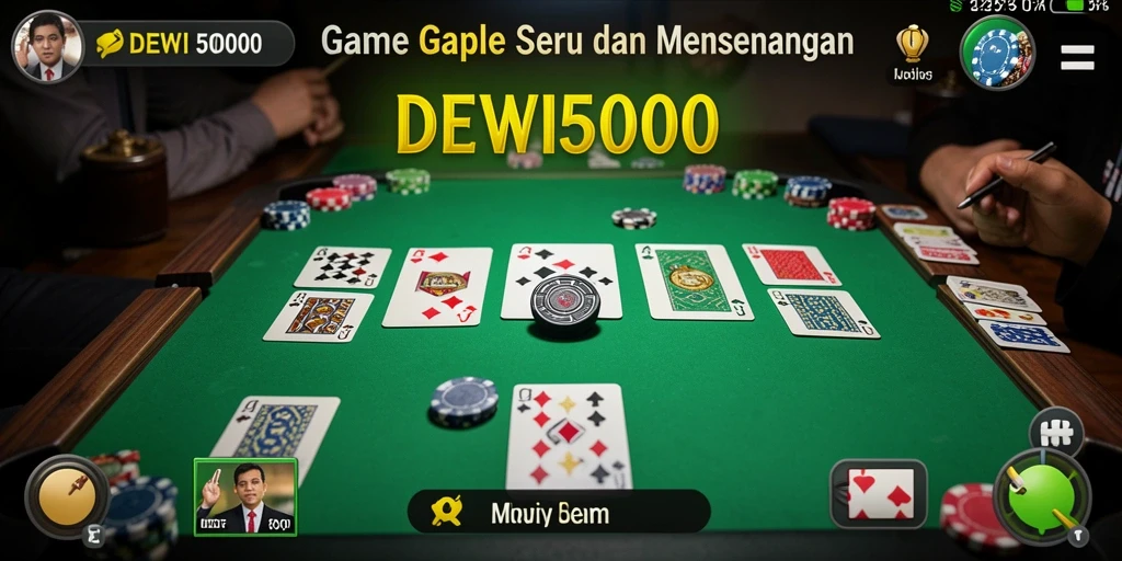 Tampilan gameplay seru dari DEWI5000 saat bermain Gaple.