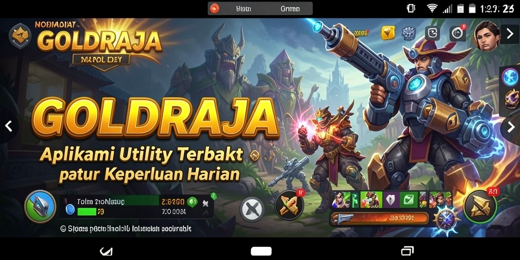 Tangkapan layar aplikasi GOLDRAJA menampilkan antarmuka yang bersih dan intuitif.
