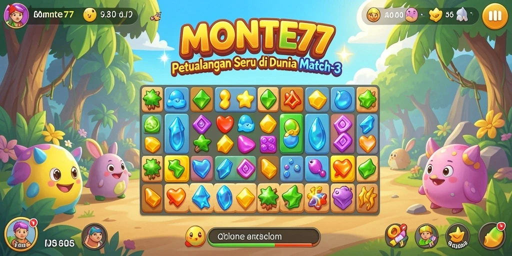 Tangkapan layar menampilkan gameplay seru dan menantang dari MONTE77.