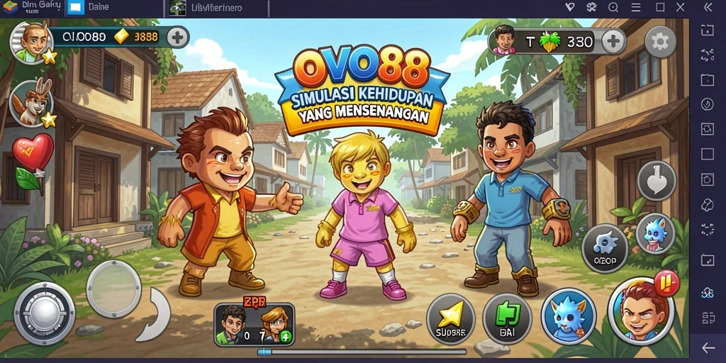 Screenshot OVO88 menampilkan gameplay penuh warna dan interaktif.