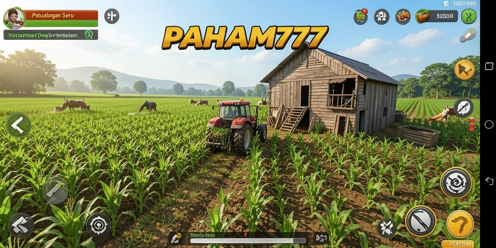 Screenshot gameplay PAHAM777: Momen seru di ladang pertanian.