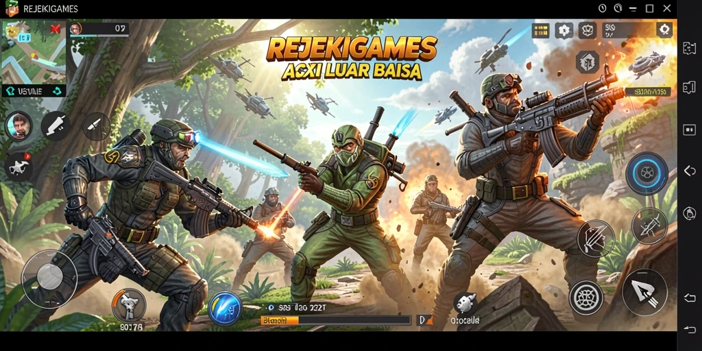 Screenshot gameplay intens dari REJEKIGAMES dengan aksi mendebarkan.