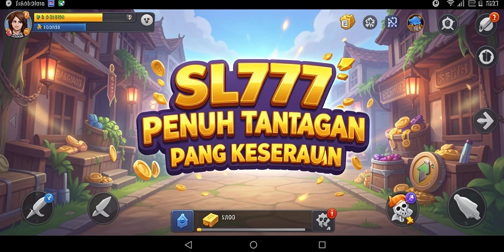 Tampilan utama gameplay SL777 menunjukkan karakter yang sedang mengumpulkan koin dengan santai.