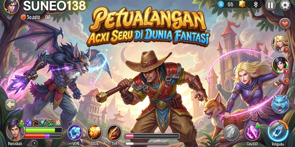 Screenshot SUNEO138 menampilkan pertempuran seru dengan efek visual yang menakjubkan.